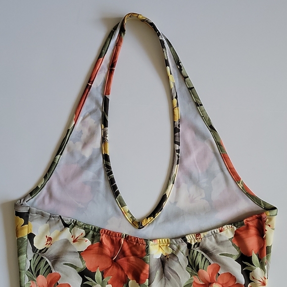 SPOILED GIRL Tropical Print Floral V-Neck Halter Dress size M - Picture 6 of 8